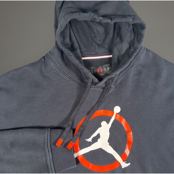 Air Jordan Pullover Hoodie Men 2XL Flight Club Jumpman Black Sweatshirt Pocket - Picture 1 of 9